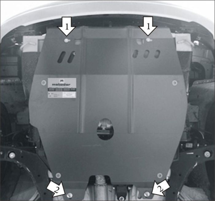 Engine crankcase protection, checkpoint Motodor 00511 for Daewoo Nexia