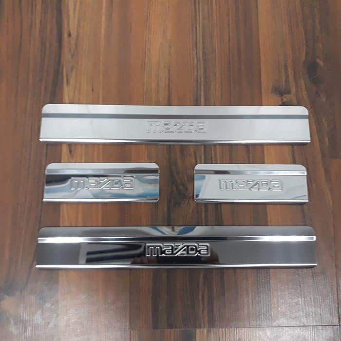 Door sills Mazda CX-5 from 2011 to 2017, set of 4 pcs., stainless steel steel, 3M tape, Lider