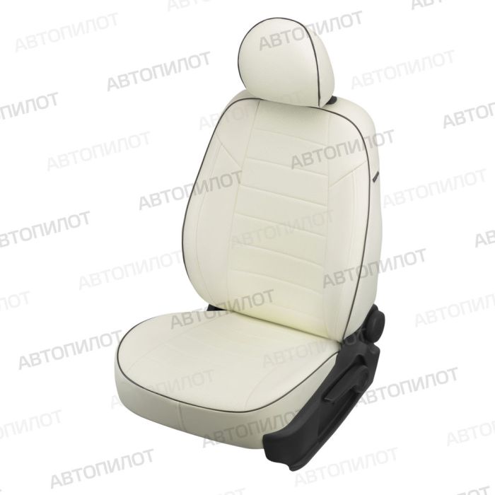 Seat covers Lada Vesta from 2015 to 2022, sedan, station wagon, cross, pattern Stitching, eco-leather, white, Autopilot