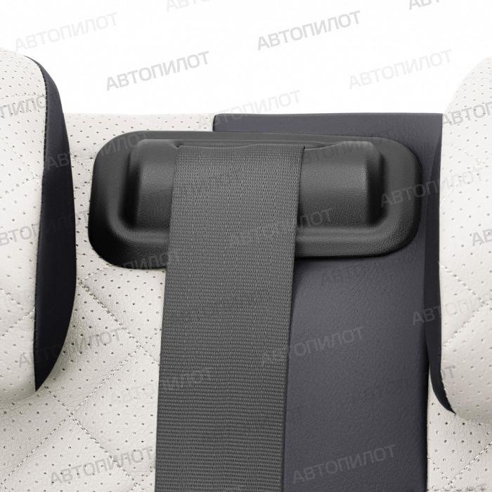 Seat covers for Daewoo Gentra from 2013 to 2015, diamond pattern, eco leather, black + white, Autopilot