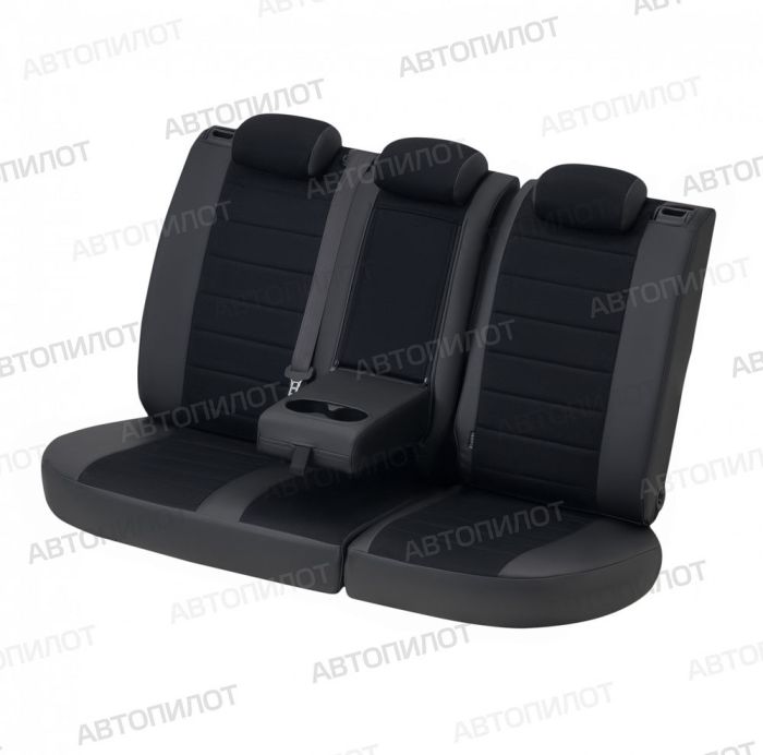 2017 to 2022 Hyundai Solaris Seat Covers 40/60 Rear Back Pattern Stitching Alcantara Black Autopilot