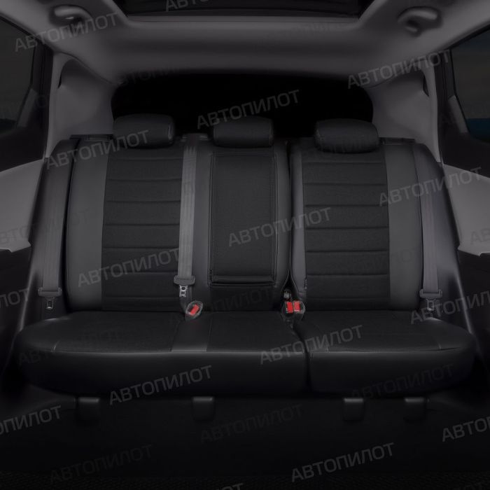 Seat covers for Volkswagen Tiguan from 2017 to 2022, Trendline without tables, Pattern Stitching, Alcantara, Black, Autopilot