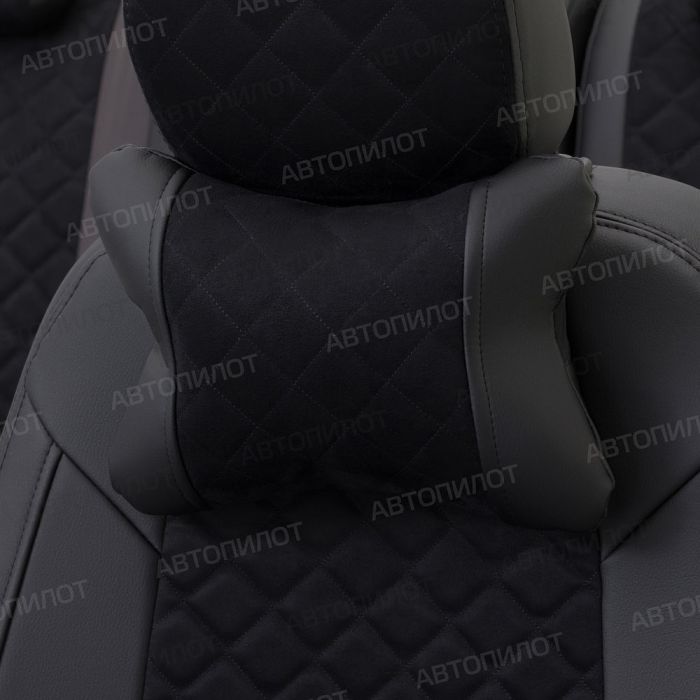 Seat covers for Ford Kuga from 2012 to 2021, diamond pattern, alcantara, black, Autopilot