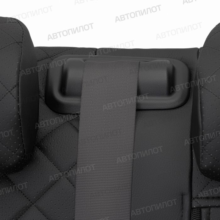 Seat covers for Skoda Rapid from 2014 to 2022, rear backrest 40/60, without armrest, Rhombus pattern, eco-leather, black, Autopilot