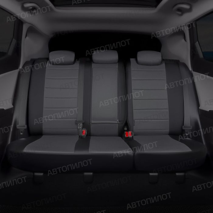 Seat covers for Kia Rio from 2017 to 2022, incl. X-Line, pattern Stitching, Alcantara, black + grey, Autopilot