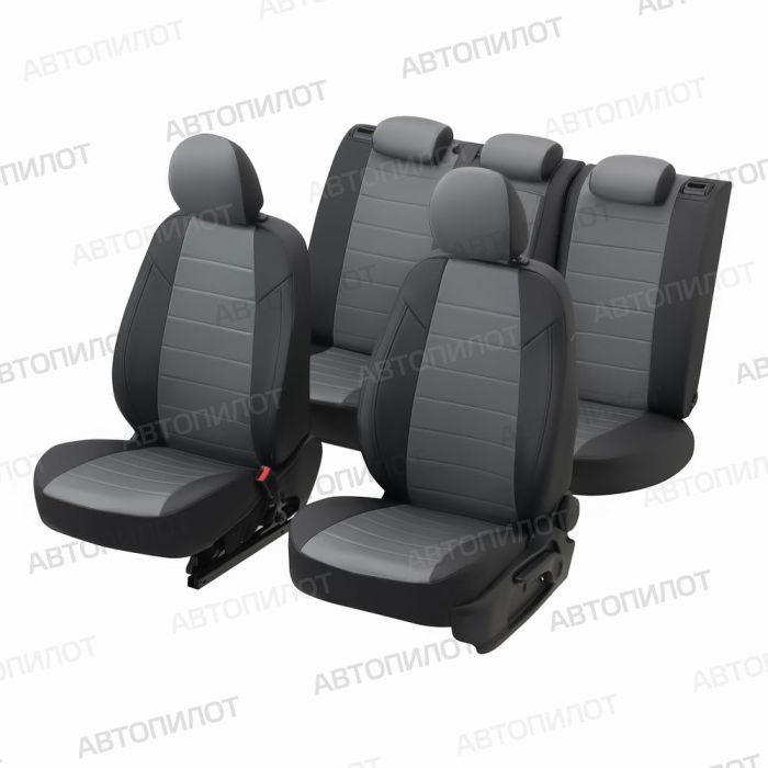 Seat covers for Kia Rio from 2017 to 2022, incl. X-Line, pattern Stitching, Alcantara, black + grey, Autopilot