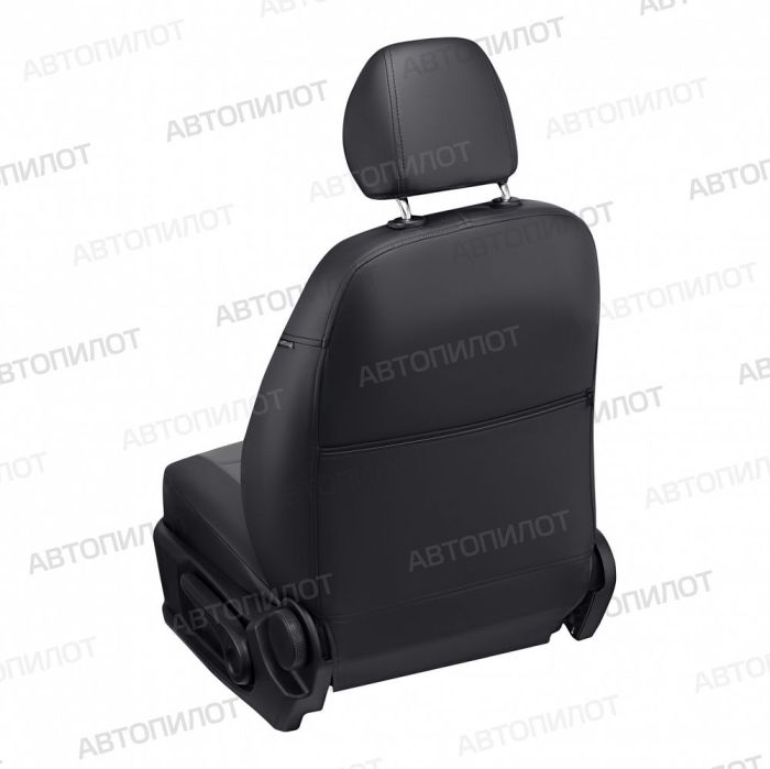 Seat covers for Kia Seltos from 2020 to 2022, pattern Stitching, eco leather, black + grey, Autopilot