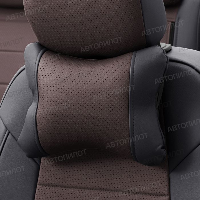 Seat covers for Audi A5 from 2007 to 2021, 2 doors, pattern Stitching, eco leather, black + chocolate, Autopilot