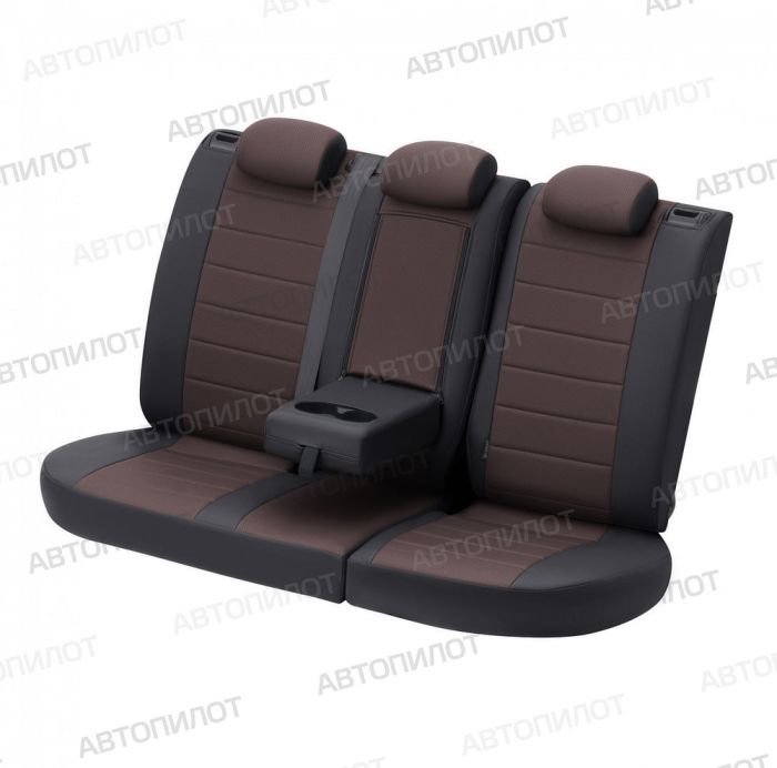 Seat covers for Audi A5 from 2007 to 2021, 2 doors, pattern Stitching, eco leather, black + chocolate, Autopilot