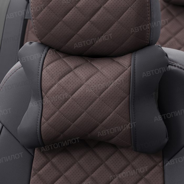 Seat covers for Chevrolet Lacetti from 2004 to 2013, Rhombus pattern, eco leather, black + chocolate, Autopilot