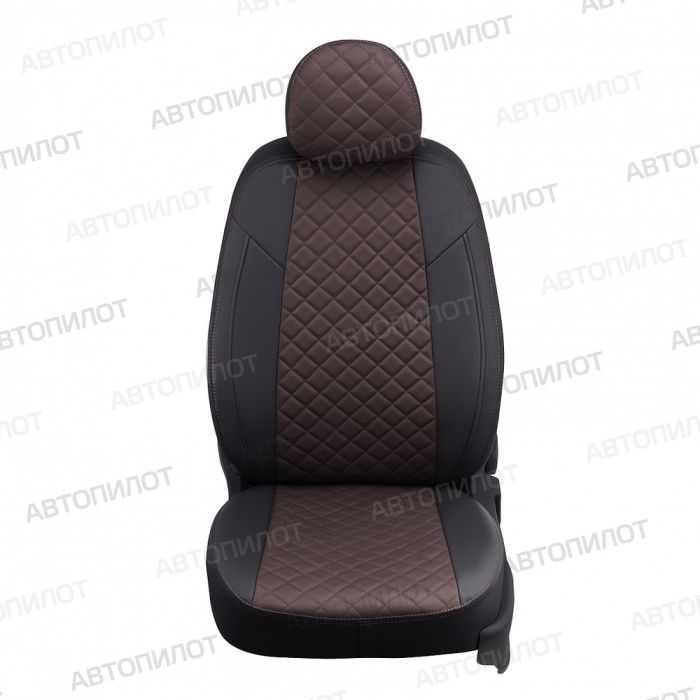 Seat covers for Chevrolet Lacetti from 2004 to 2013, Rhombus pattern, eco leather, black + chocolate, Autopilot