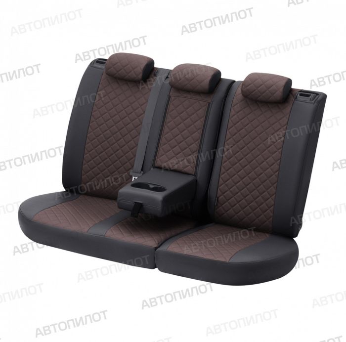 Seat covers for Chevrolet Lacetti from 2004 to 2013, Rhombus pattern, eco leather, black + chocolate, Autopilot