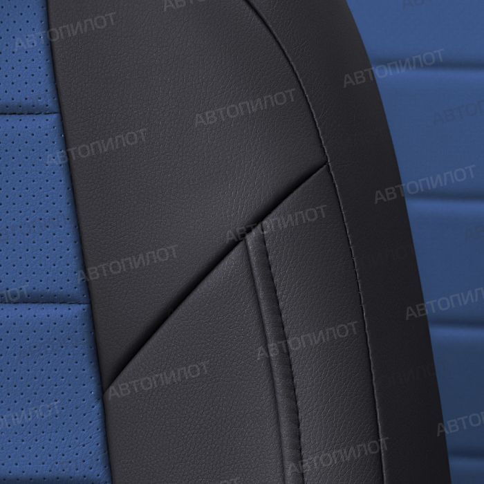 Seat covers for Audi A5 from 2007 to 2021, 2 doors, pattern Stitching, eco leather, black + blue, Autopilot