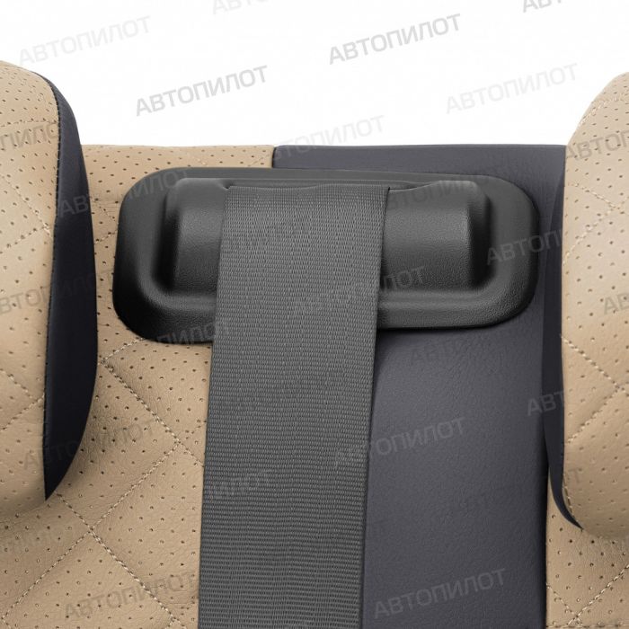 Seat covers for Kia Rio from 2017 to 2022, incl. X-Line, Rhombus pattern, eco leather, black + dark beige, Autopilot