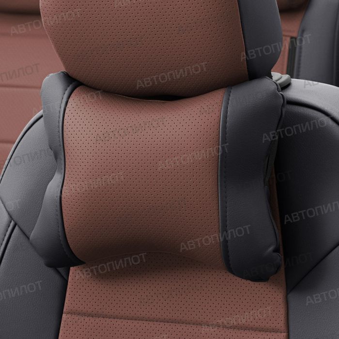 Seat covers for Toyota Camry from 2017 to 2022, XV70, pattern Stitching, eco leather, black + dark brown, Autopilot