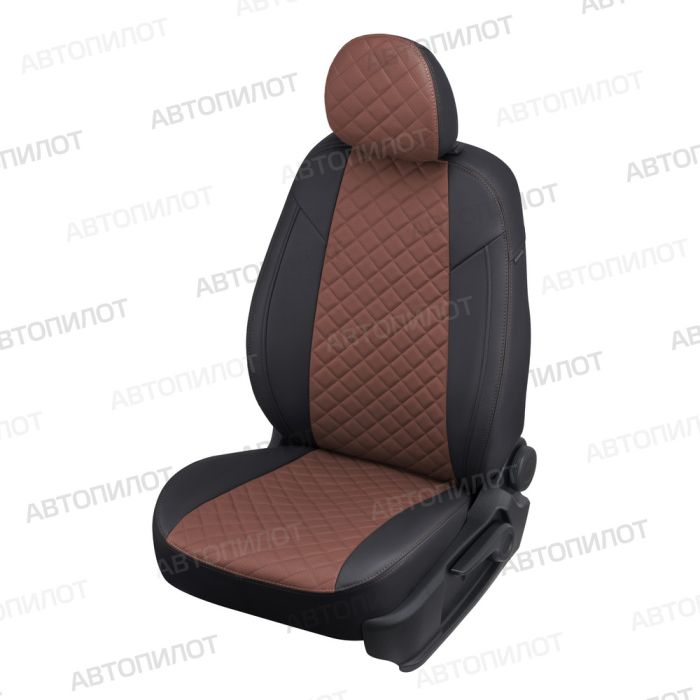 Seat covers for Chevrolet Lacetti from 2004 to 2013, Rhombus pattern, eco leather, black + dark brown, Autopilot