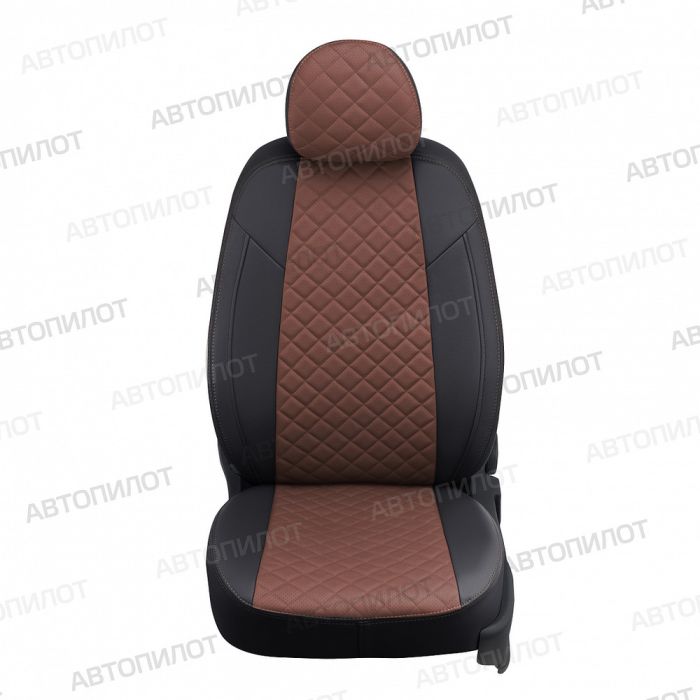 Seat covers for Chevrolet Lacetti from 2004 to 2013, Rhombus pattern, eco leather, black + dark brown, Autopilot