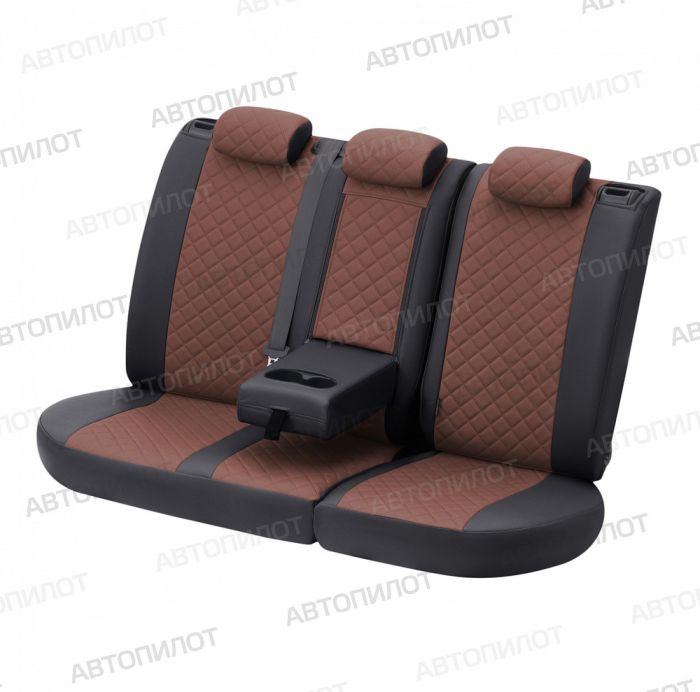 Seat covers for Chevrolet Lacetti from 2004 to 2013, Rhombus pattern, eco leather, black + dark brown, Autopilot