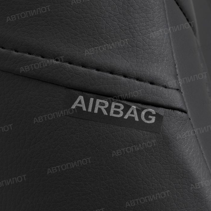 Mitsubishi Lancer 9 seat covers from 2003 to 2010, sedan, pattern Stitching, eco leather, black + dark gray, Autopilot