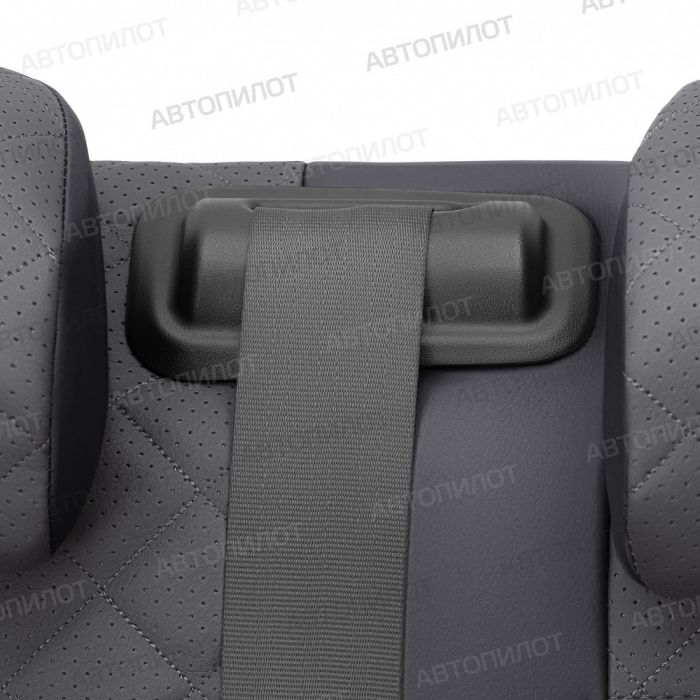 Seat covers Lada Largus from 2012 to 2021, 5 seats, rear one-piece backrest, Rhombus pattern, eco-leather, black + dark gray, Autopilot