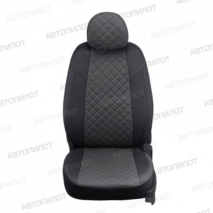 Seat covers for Chevrolet Cruze from 2009 to 2016, diamond pattern, eco leather, black + dark gray, Autopilot