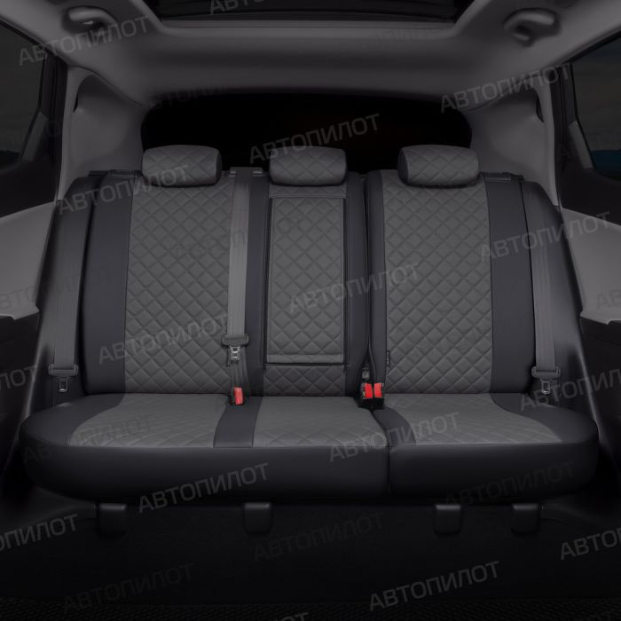 Seat covers for Chevrolet Cruze from 2009 to 2016, diamond pattern, eco leather, black + dark gray, Autopilot