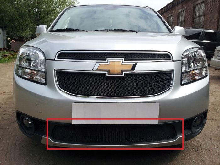 Radiator mesh Chevrolet Orlando from 2010 to 2015, lower, black, Standard, AllEst