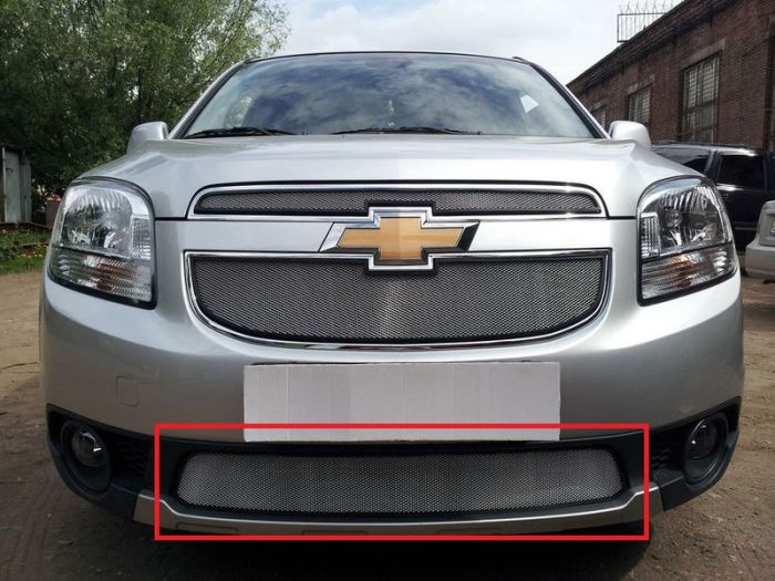 Radiator mesh Chevrolet Orlando from 2010 to 2015, lower, silver, Standard, AllEst