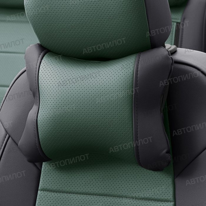 Seat covers for Ford Focus from 2011 to 2021, Sport, Titanium, pattern Stitching, eco leather, black + green, Autopilot