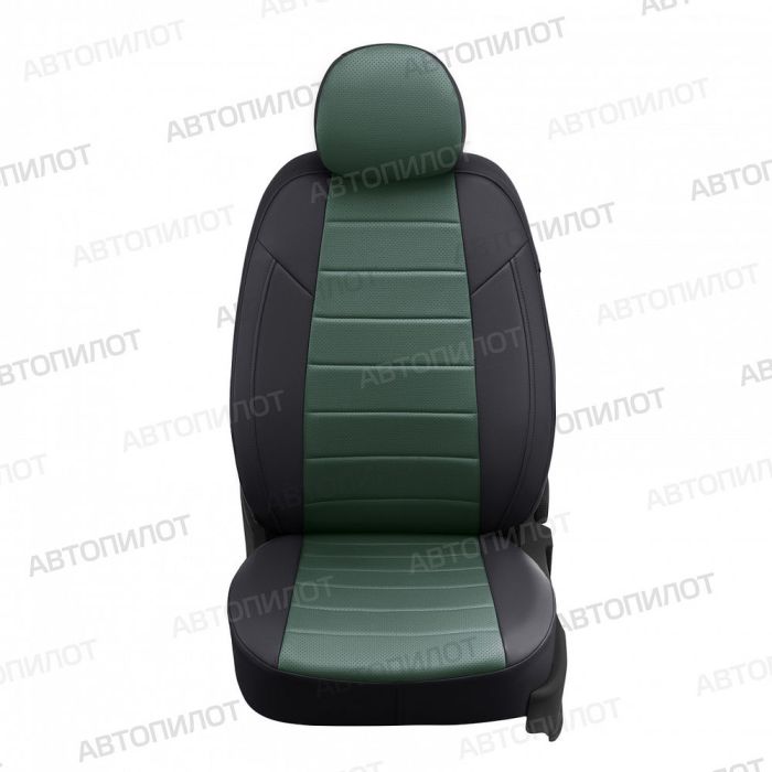 Seat covers for Ford Focus from 2011 to 2021, Sport, Titanium, pattern Stitching, eco leather, black + green, Autopilot