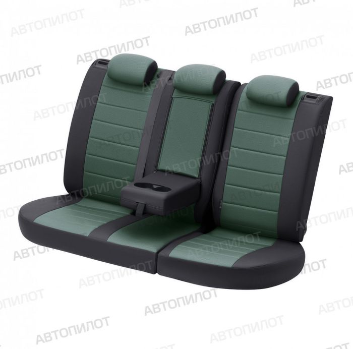 Seat covers for Ford Focus from 2011 to 2021, Sport, Titanium, pattern Stitching, eco leather, black + green, Autopilot