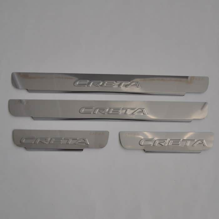 Door sills Hyundai Creta from 2016 to 2021, set of 4 pcs., stainless steel steel, 3M tape, Lider