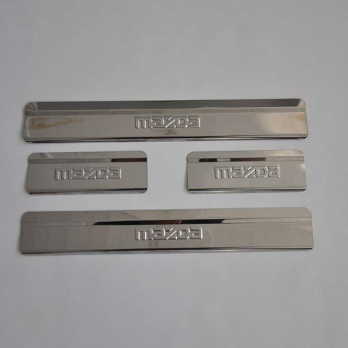 Door sills Mazda CX-5 from 2017 to 2022, set of 4 pcs., stainless steel steel, adhesive tape 3M, Lider art. NMAC-00001378