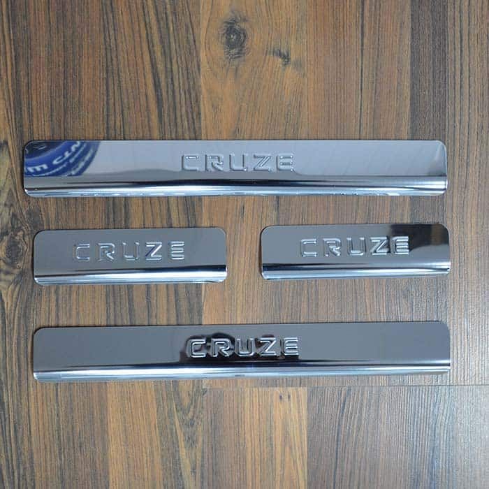 Door sills Chevrolet Cruze from 2009 to 2016, set of 4 pcs., stainless steel steel, 3M tape, Lider