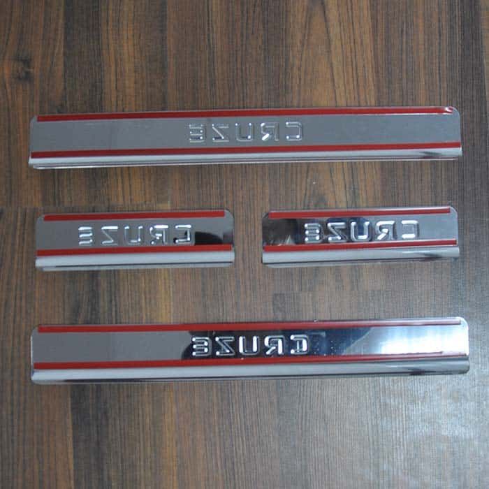 Door sills Chevrolet Cruze from 2009 to 2016, set of 4 pcs., stainless steel steel, 3M tape, Lider