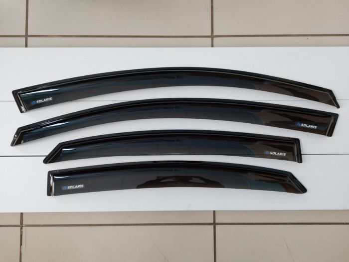 Window deflectors Hyundai Solaris from 2017 to 2023, sedan, set of 4 pcs., 3M adhesive tape, AcrylAuto