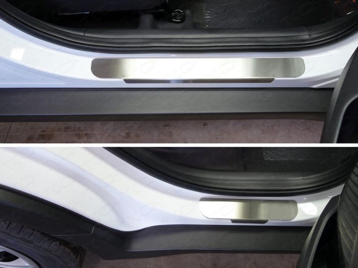 Door sills Hyundai Creta from 2016 to 2022, without lettering, brushed stainless steel steel, ext. painted, set of 4 pcs., TSS Tuning art. HYUNCRE16-08