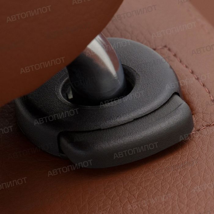 Seat covers Lada Priora from 2014 to 2018, hatchback, pattern Stitching, eco-leather, brown, Autopilot