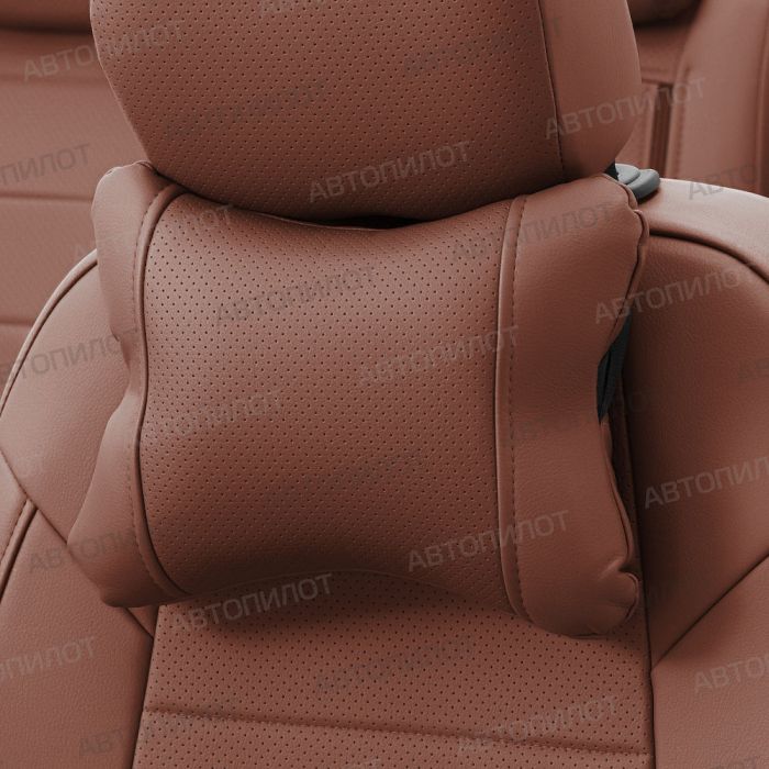 Seat covers Lada Priora from 2014 to 2018, hatchback, pattern Stitching, eco-leather, brown, Autopilot