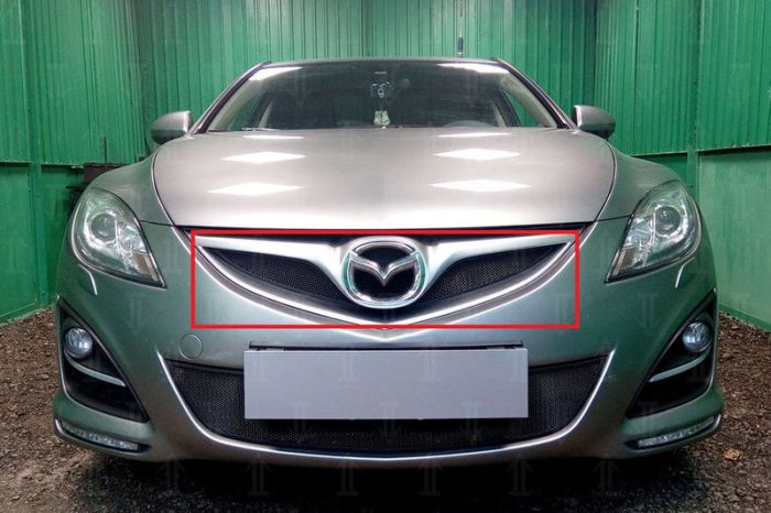 Radiator mesh Mazda 6 from 2010 to 2012, Implus Line, upper, black, Standart, AllEst