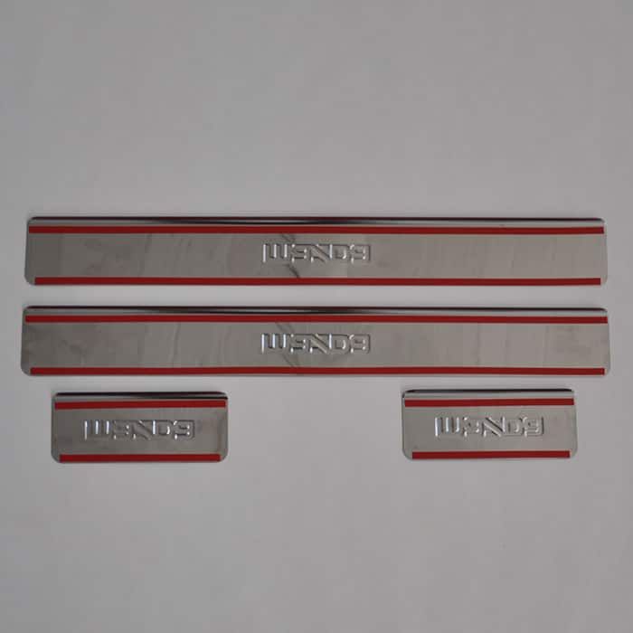 Door sills Mazda 3 from 2013 to 2022, set of 4 pcs., stainless steel steel, 3M tape, Lider