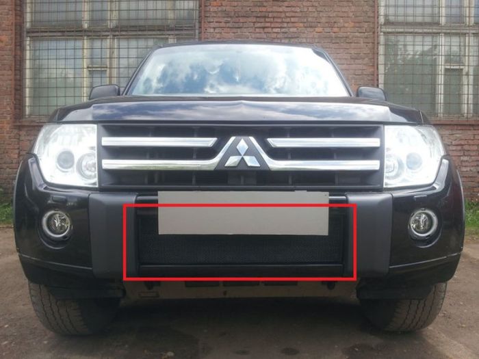 Grid radiator Mitsubishi Pajero from 2006 to 2011, black, Standart, AllEst