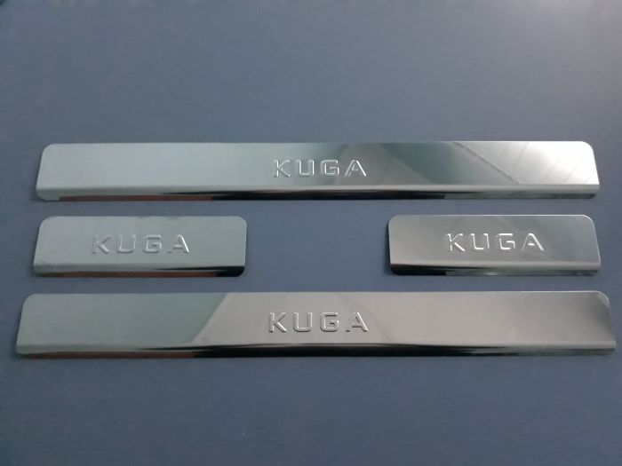 Door sills Ford Kuga from 2012 to 2019, set of 4 pcs., stainless steel steel, 3M tape, Lider