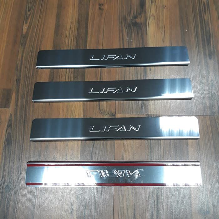 Door sills Lifan MyWay from 2016 to 2022, set of 4 pcs., stainless steel steel, 3M tape, Lider