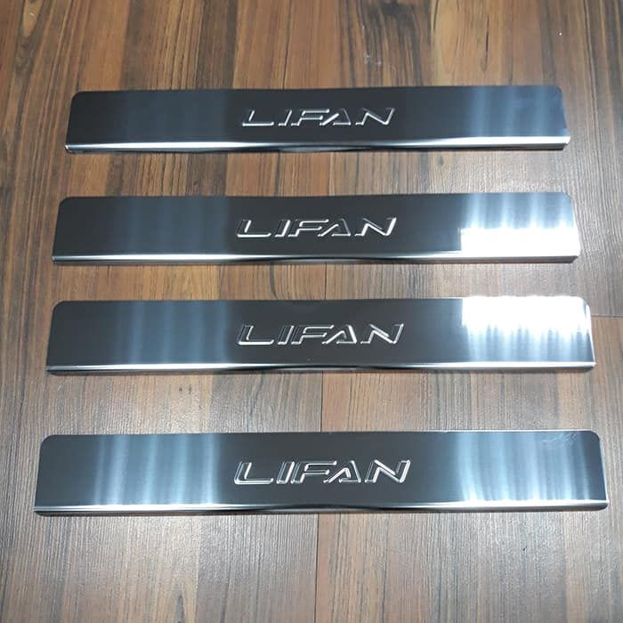 Door sills Lifan MyWay from 2016 to 2022, set of 4 pcs., stainless steel steel, 3M tape, Lider