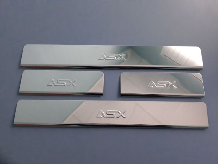 Door sills Mitsubishi ASX from 2010 to 2022, set of 4 pcs., stainless steel steel, 3M tape, Lider