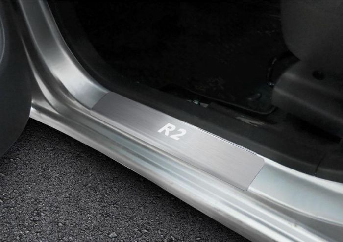 Door sills Ravon R2 from 2016 to 2022, set of 2 pcs., stainless steel steel, Rival art. NP.1301.1