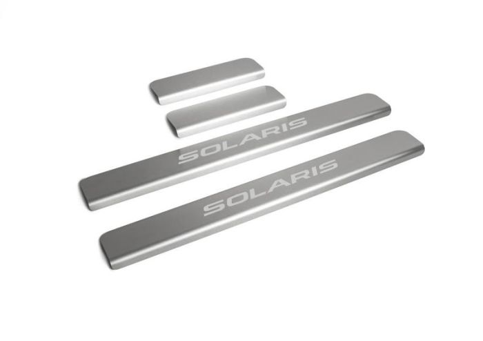 Door sills Hyundai Solaris from 2017 to 2022, set of 4 pcs., stainless steel steel, Rival art. NP.2312.3