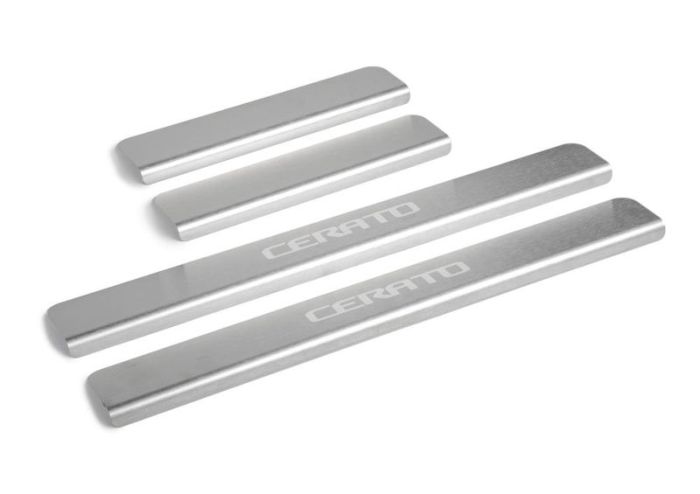 Door sills Kia Cerato from 2018 to 2022, set of 4 pcs., stainless steel steel, Rival art. NP.2814.3