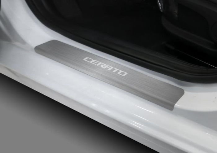 Door sills Kia Cerato from 2018 to 2022, set of 4 pcs., stainless steel steel, Rival art. NP.2814.3